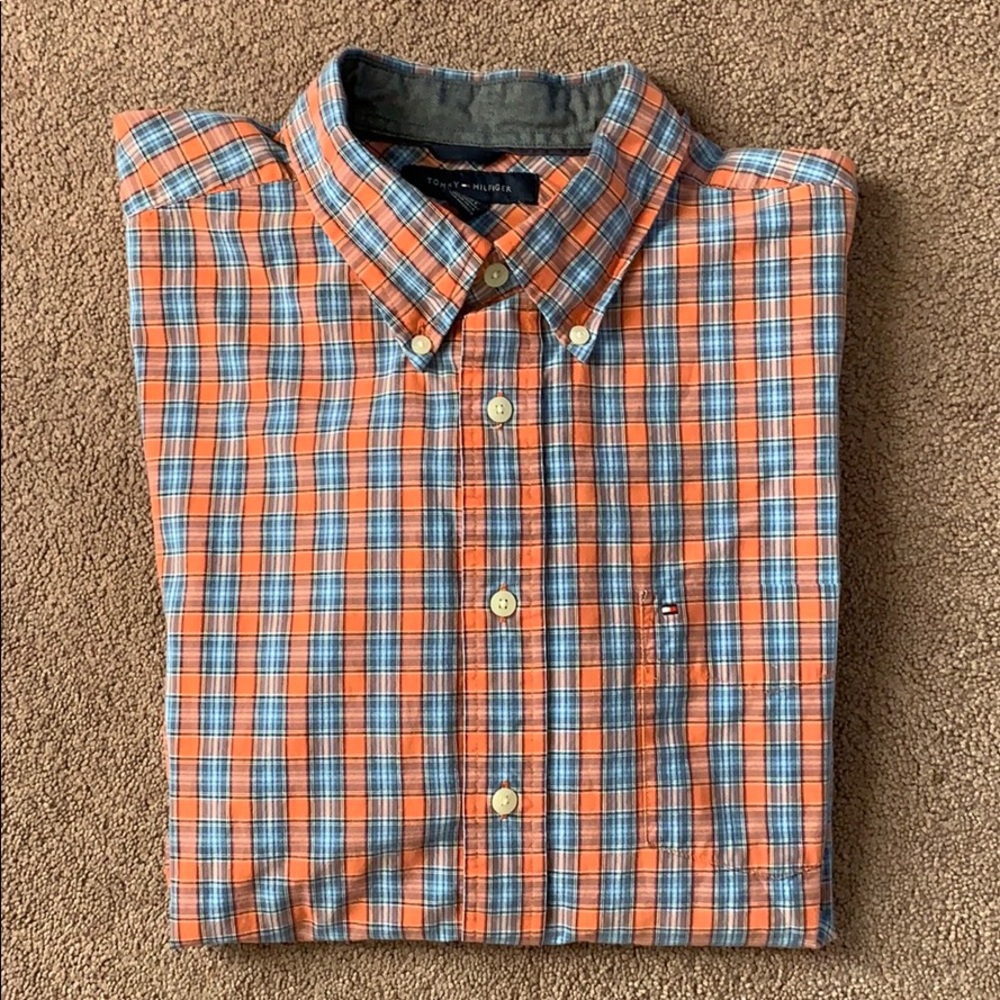 Tommy Hilfiger plaid check button down Long sleeve shirt XL
